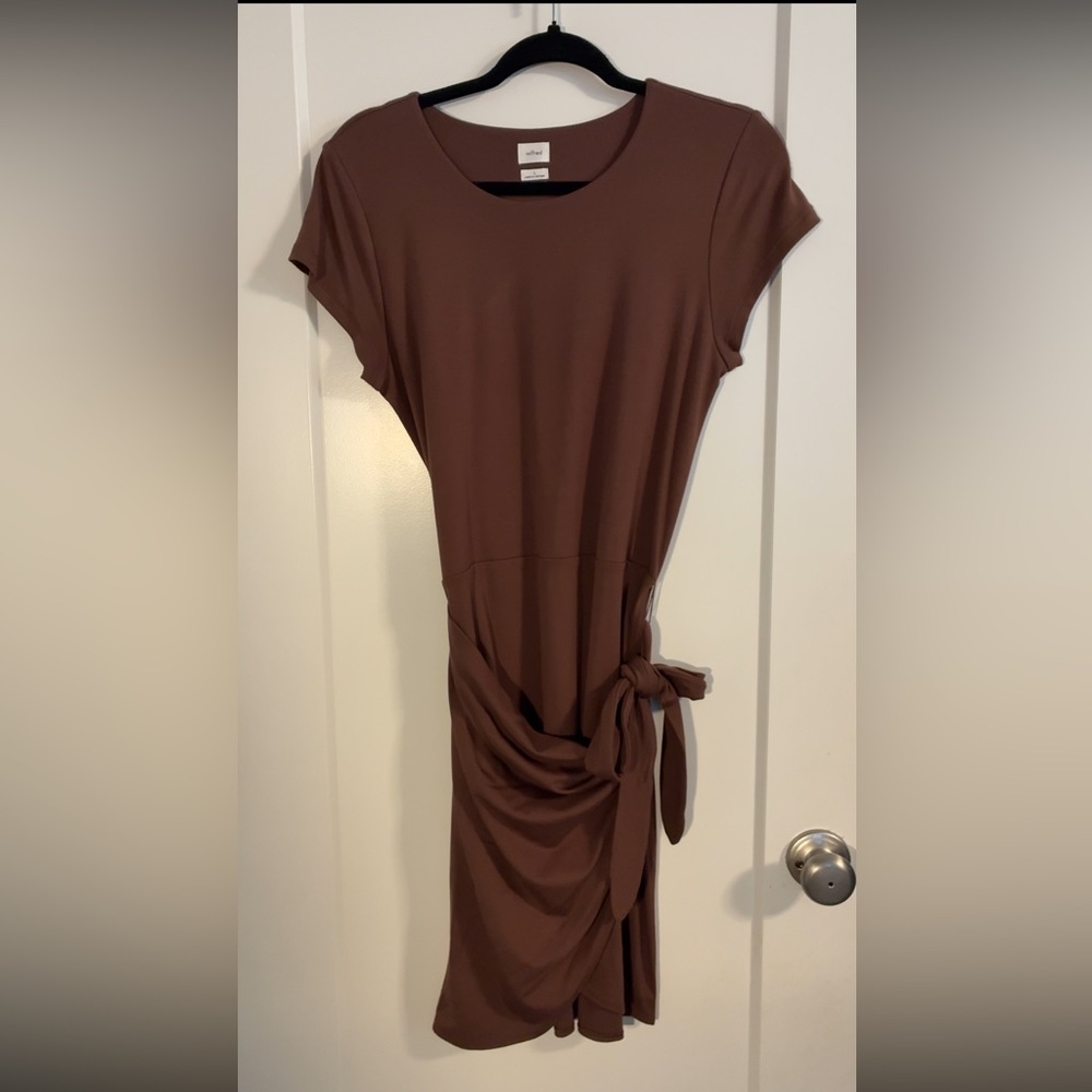 Aritzia Wilfred Wrap Dress Brown